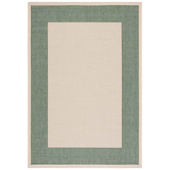 SAFAVIEH Outdoor CY7987-32212 Courtyard Beige / Dark Green Rug Image 1