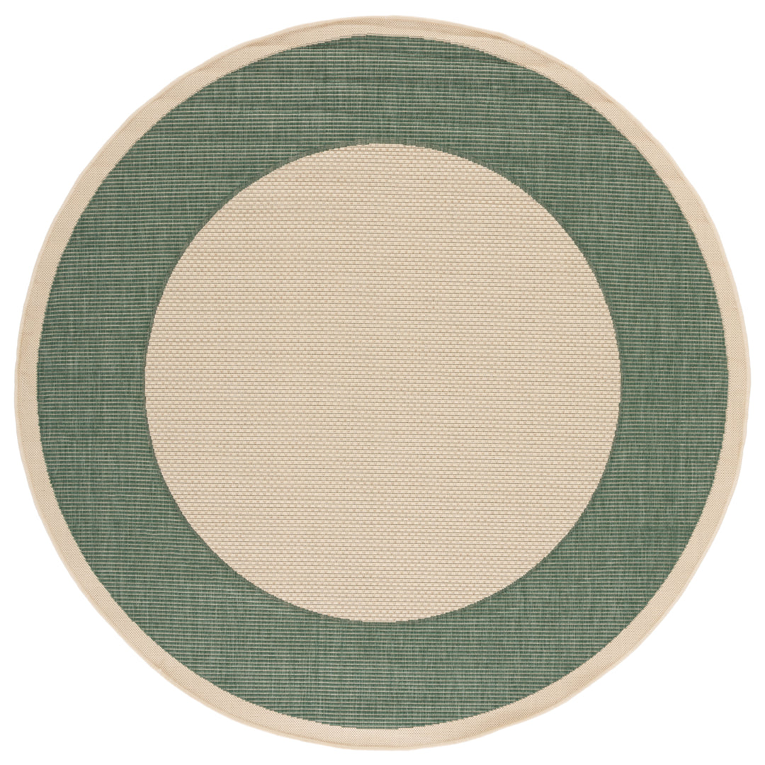 SAFAVIEH Outdoor CY7987-32212 Courtyard Beige / Dark Green Rug Image 5