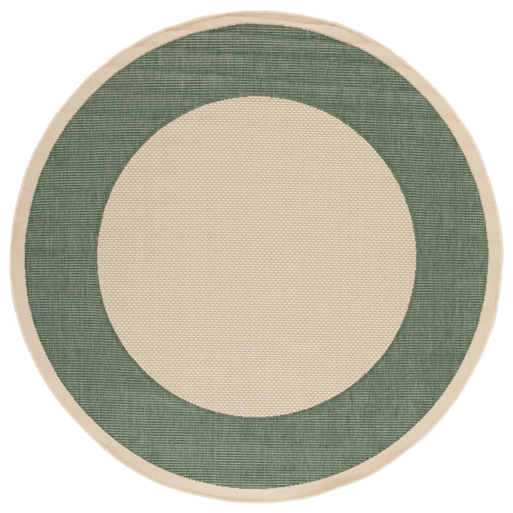 SAFAVIEH Outdoor CY7987-32212 Courtyard Beige / Dark Green Rug Image 1