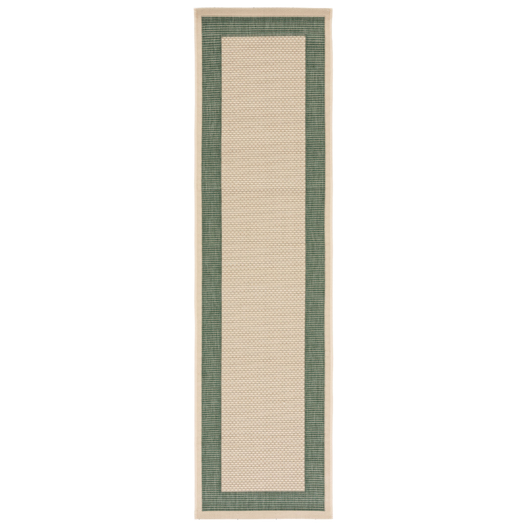 SAFAVIEH Outdoor CY7987-32212 Courtyard Beige / Dark Green Rug Image 6