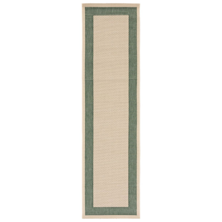 SAFAVIEH Outdoor CY7987-32212 Courtyard Beige / Dark Green Rug Image 1