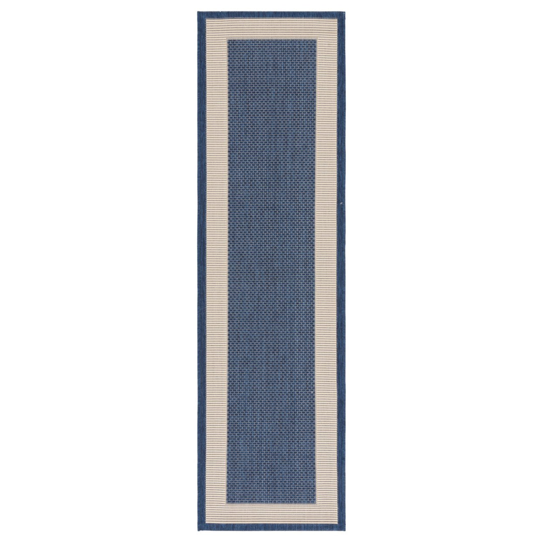 SAFAVIEH Outdoor CY7987-25821 Courtyard Navy / Beige Rug Image 1