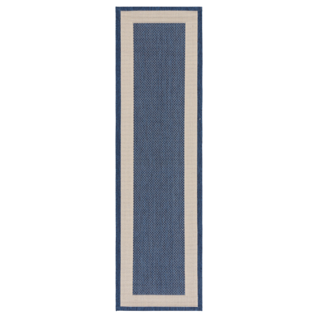 SAFAVIEH Outdoor CY7987-25821 Courtyard Navy / Beige Rug Image 6