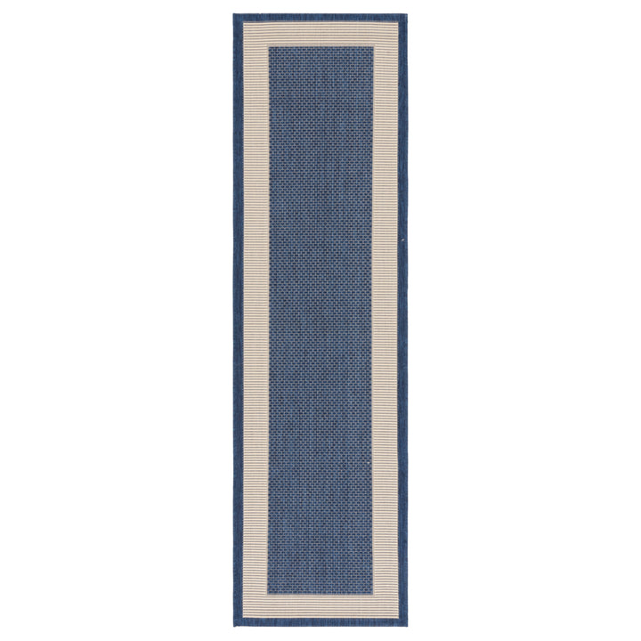 SAFAVIEH Outdoor CY7987-25821 Courtyard Navy / Beige Rug Image 6