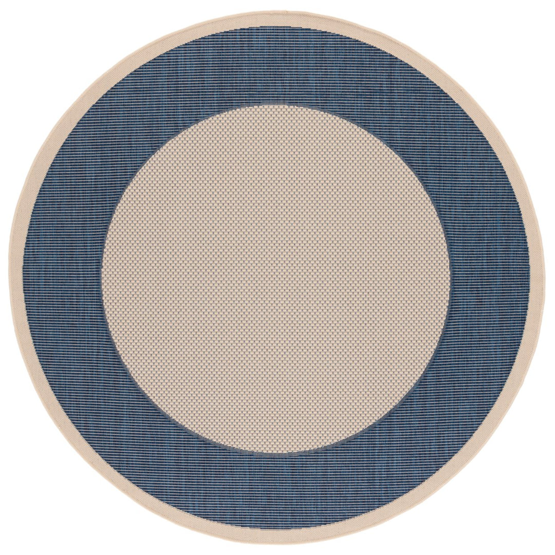 SAFAVIEH Outdoor CY7987-25812 Courtyard Beige / Navy Rug Image 1