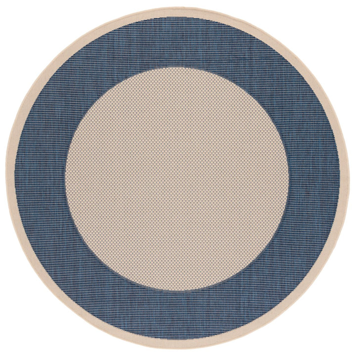 SAFAVIEH Outdoor CY7987-25812 Courtyard Beige / Navy Rug Image 1