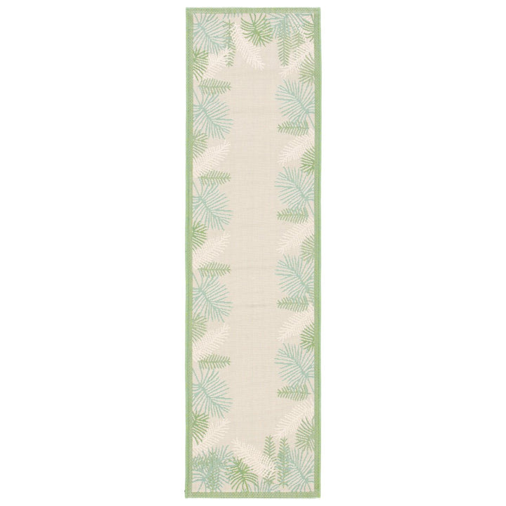 SAFAVIEH Outdoor CY7945-14A18 Courtyard Cream / Green Rug Image 1