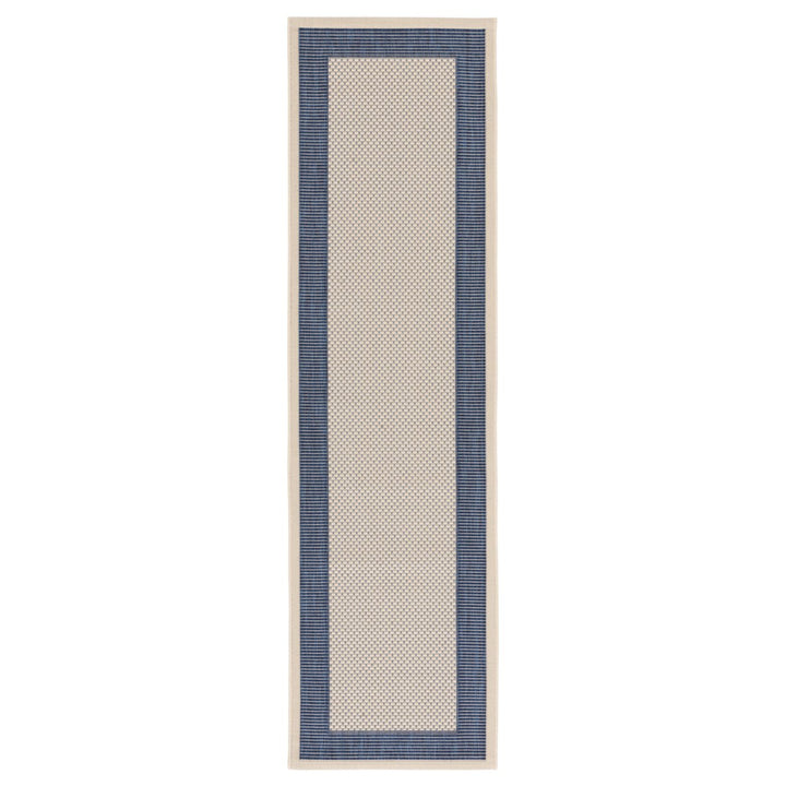 SAFAVIEH Outdoor CY7987-25812 Courtyard Beige / Navy Rug Image 1