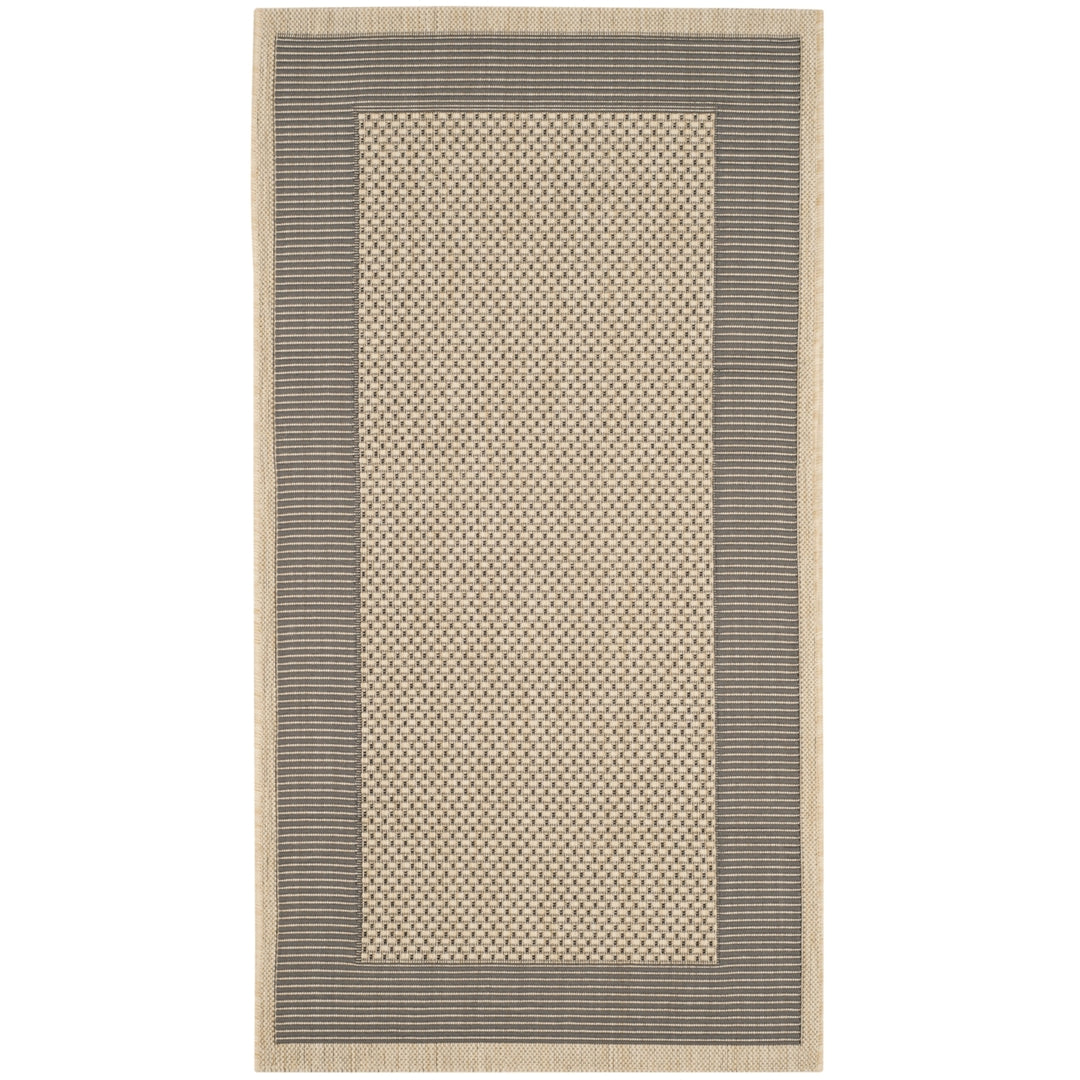 SAFAVIEH Indoor Outdoor CY7987-65A5 Courtyard Grey / Cream Rug Image 2