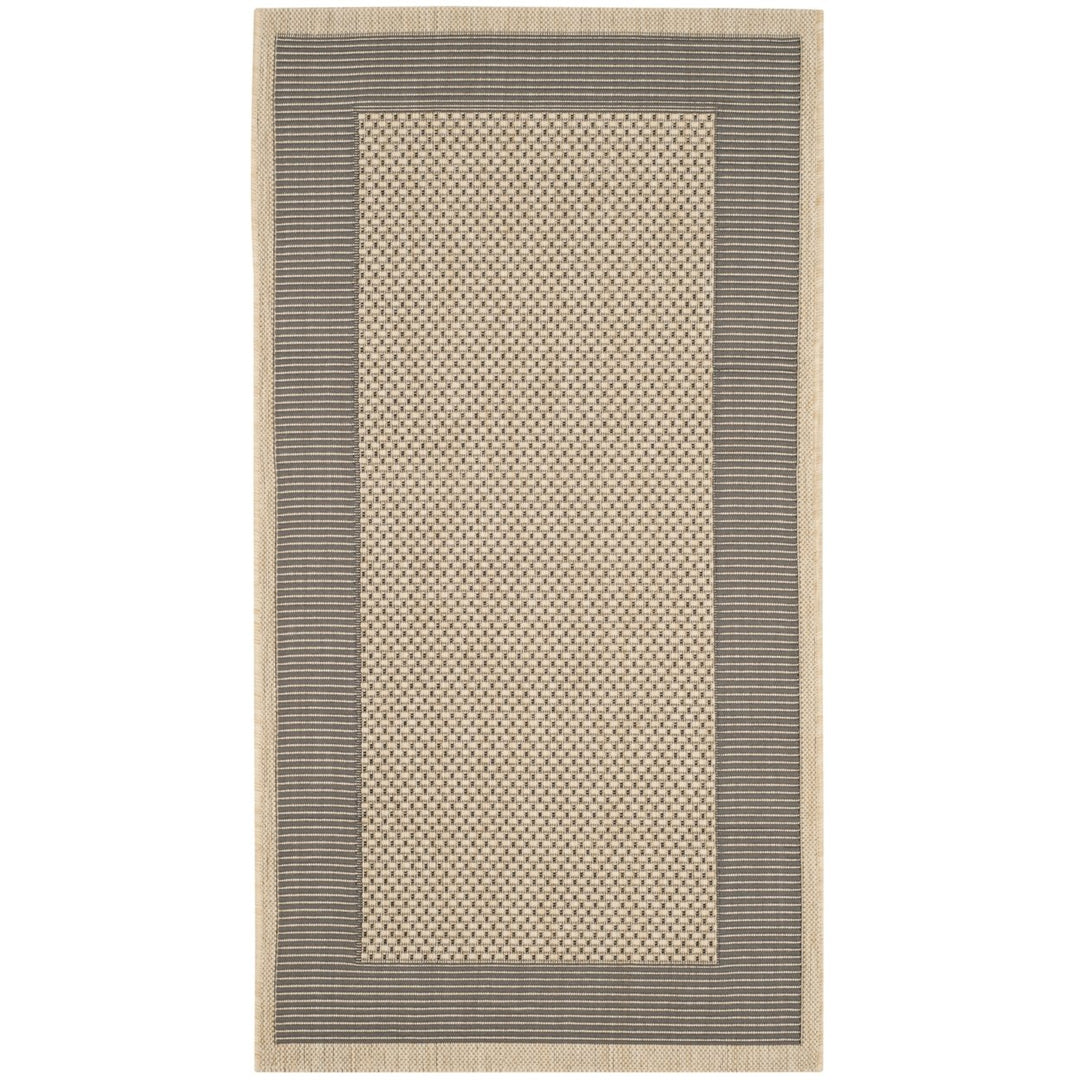 SAFAVIEH Indoor Outdoor CY7987-65A5 Courtyard Grey / Cream Rug Image 1