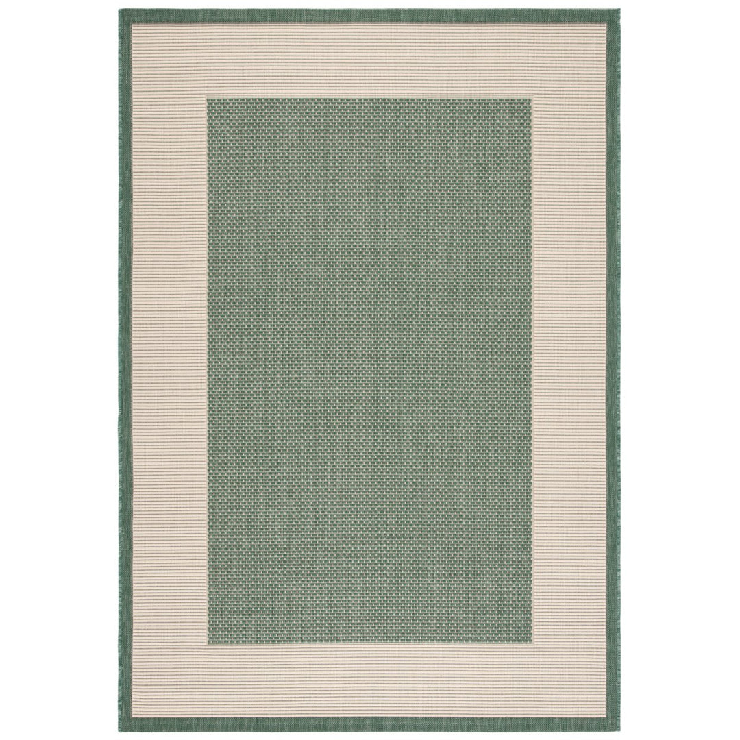 SAFAVIEH Outdoor CY7987-32221 Courtyard Dark Green / Beige Rug Image 1