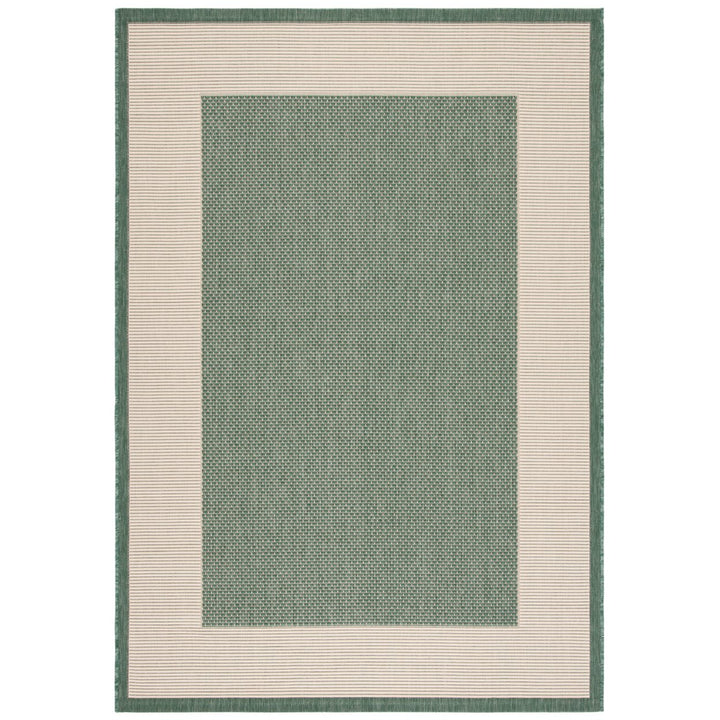 SAFAVIEH Outdoor CY7987-32221 Courtyard Dark Green / Beige Rug Image 1