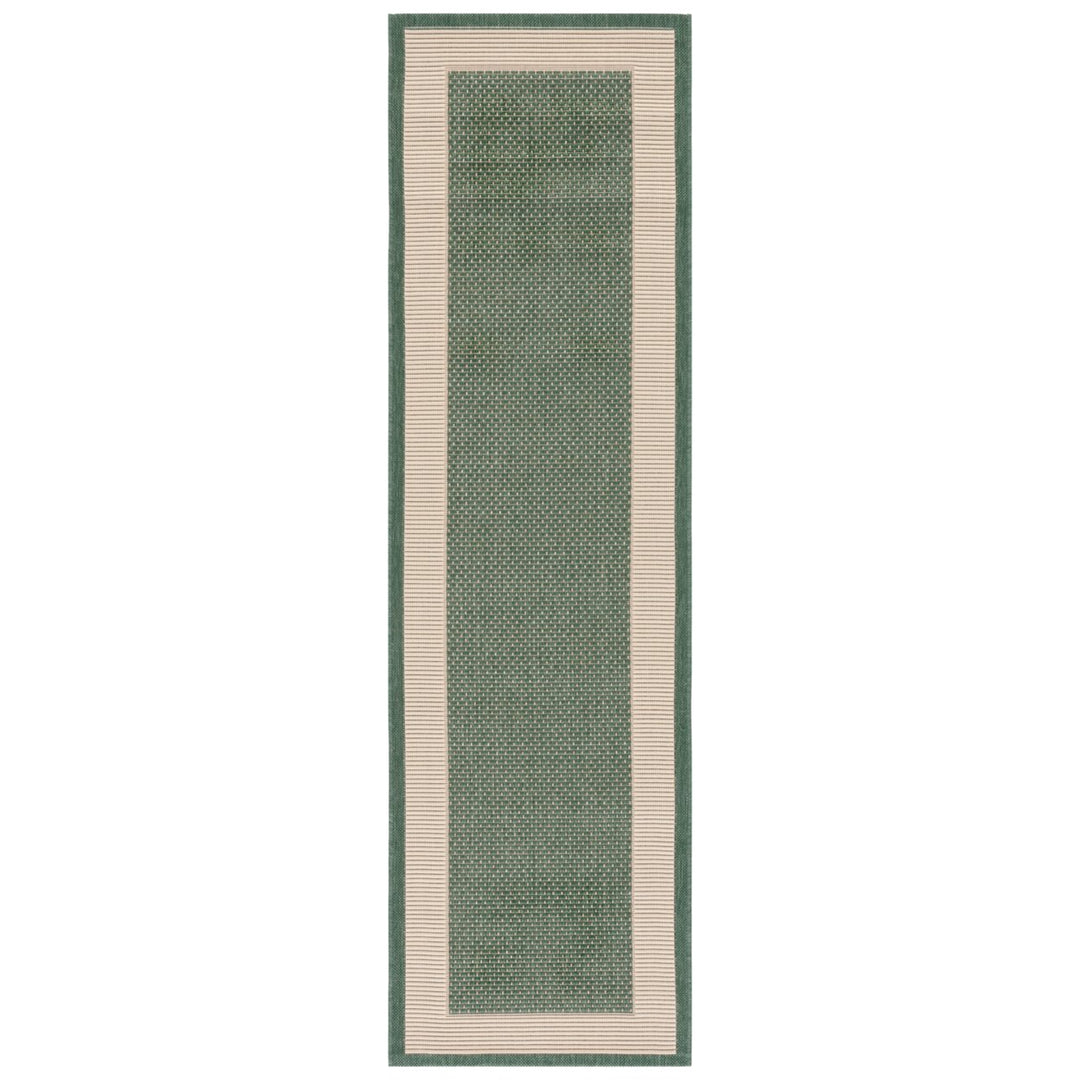 SAFAVIEH Outdoor CY7987-32221 Courtyard Dark Green / Beige Rug Image 1