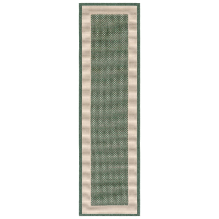 SAFAVIEH Outdoor CY7987-32221 Courtyard Dark Green / Beige Rug Image 1