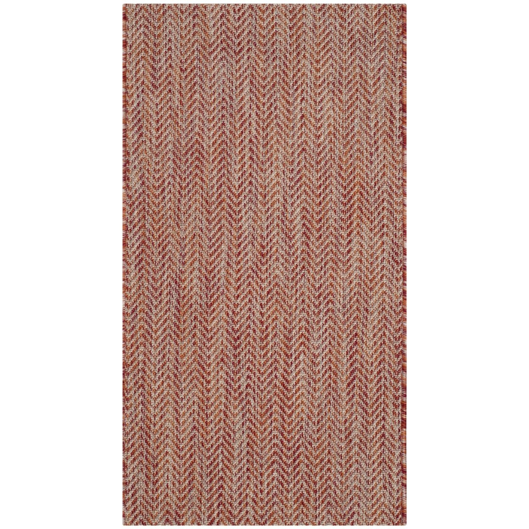 SAFAVIEH Outdoor CY8022-36521 Courtyard Red / Beige Rug Image 2