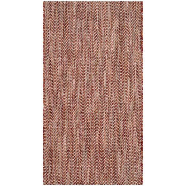 SAFAVIEH Outdoor CY8022-36521 Courtyard Red / Beige Rug Image 1