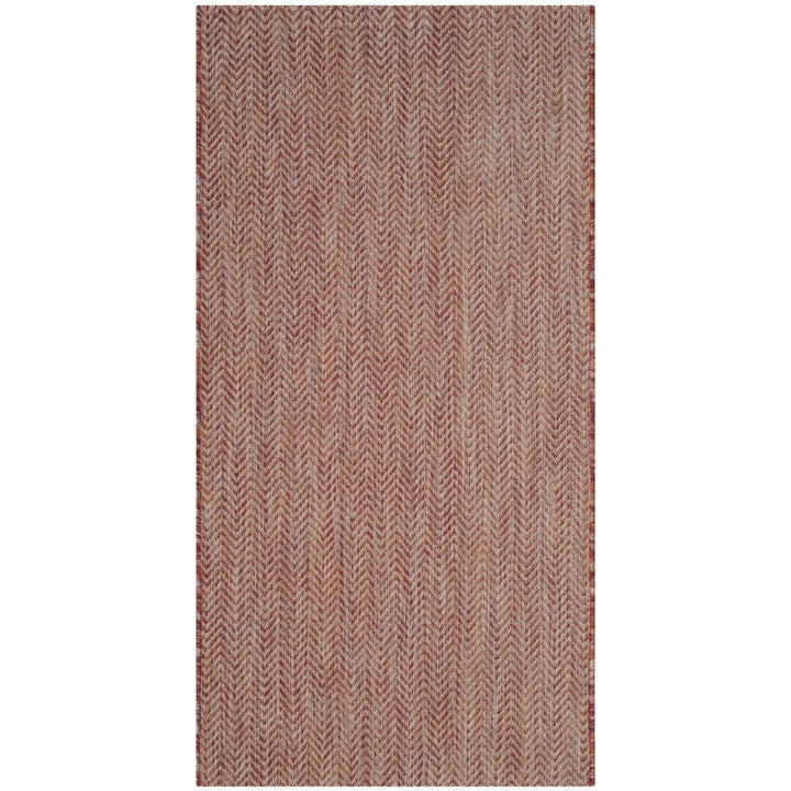 SAFAVIEH Outdoor CY8022-36521 Courtyard Red / Beige Rug Image 1