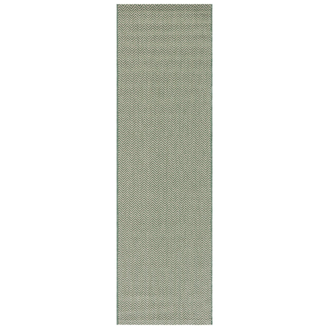 SAFAVIEH Outdoor CY8022-32221 Courtyard Dark Green / Beige Rug Image 1