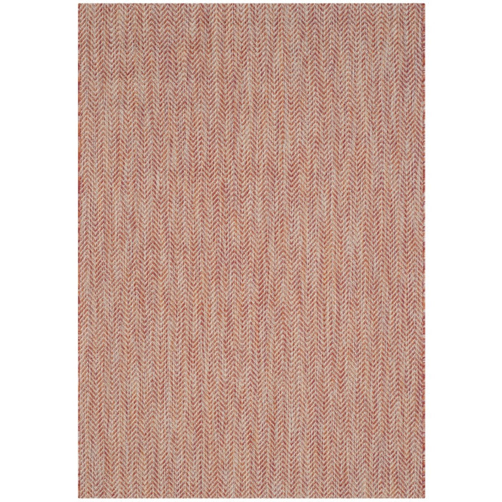 SAFAVIEH Outdoor CY8022-36521 Courtyard Red / Beige Rug Image 5