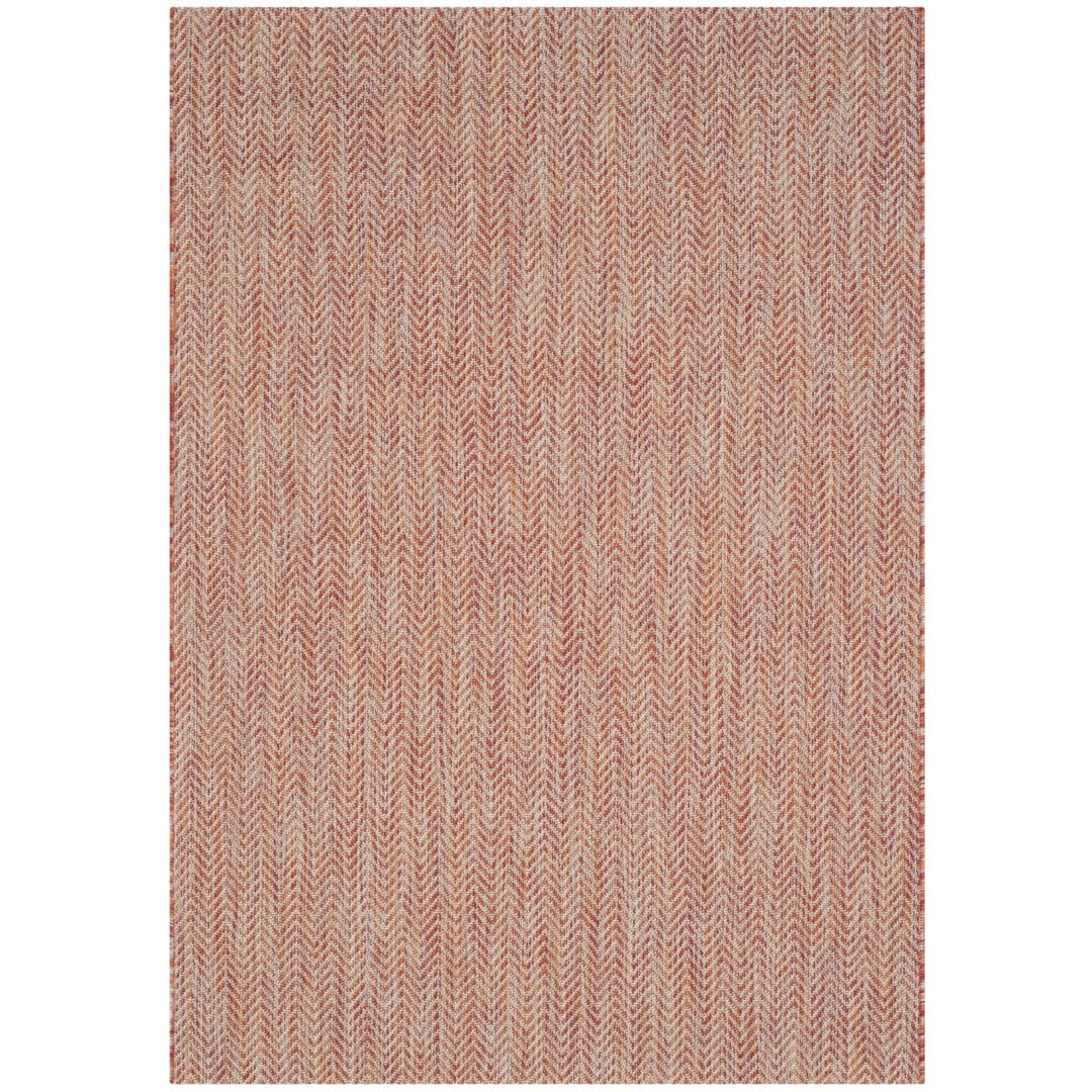 SAFAVIEH Outdoor CY8022-36521 Courtyard Red / Beige Rug Image 1