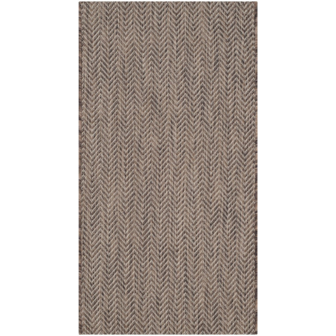 SAFAVIEH Outdoor CY8022-36321 Courtyard Brown / Beige Rug Image 1