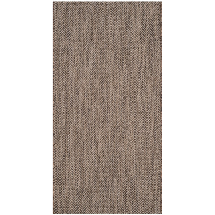 SAFAVIEH Outdoor CY8022-36321 Courtyard Brown / Beige Rug Image 1