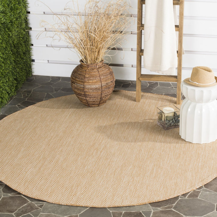 SAFAVIEH Outdoor CY8022-03012 Courtyard Natural / Cream Rug Image 2