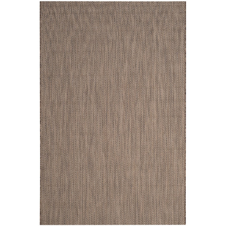 SAFAVIEH Outdoor CY8022-36321 Courtyard Brown / Beige Rug Image 1