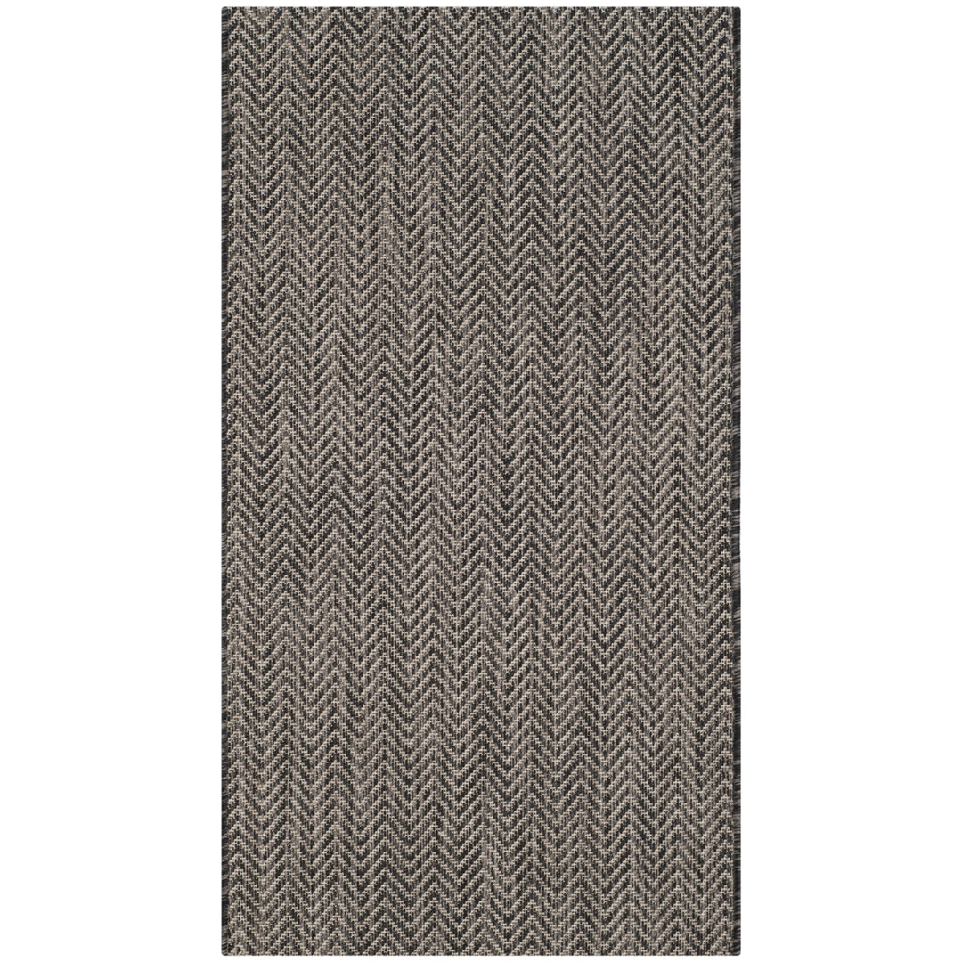 SAFAVIEH Outdoor CY8022-36621 Courtyard Black / Beige Rug Image 3