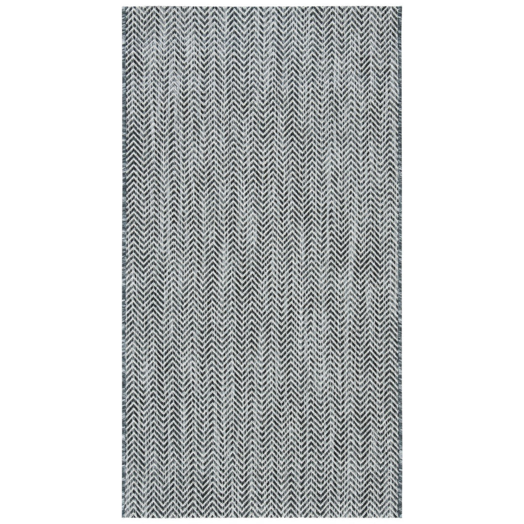 SAFAVIEH Outdoor CY8022-36621 Courtyard Black / Beige Rug Image 1