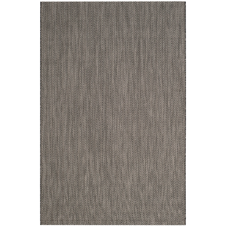 SAFAVIEH Outdoor CY8022-36621 Courtyard Black / Beige Rug Image 6