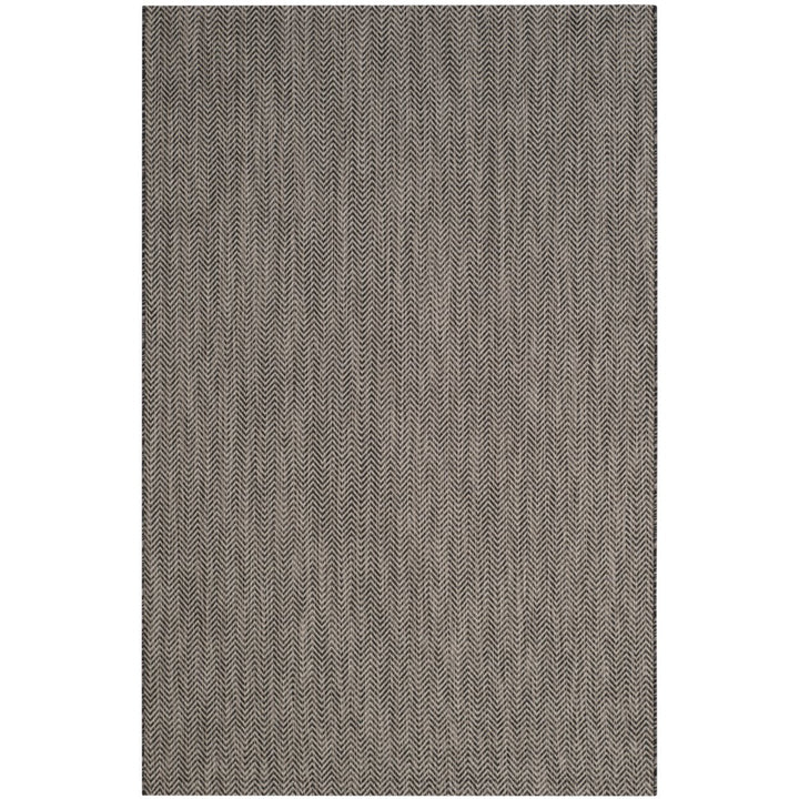 SAFAVIEH Outdoor CY8022-36621 Courtyard Black / Beige Rug Image 1