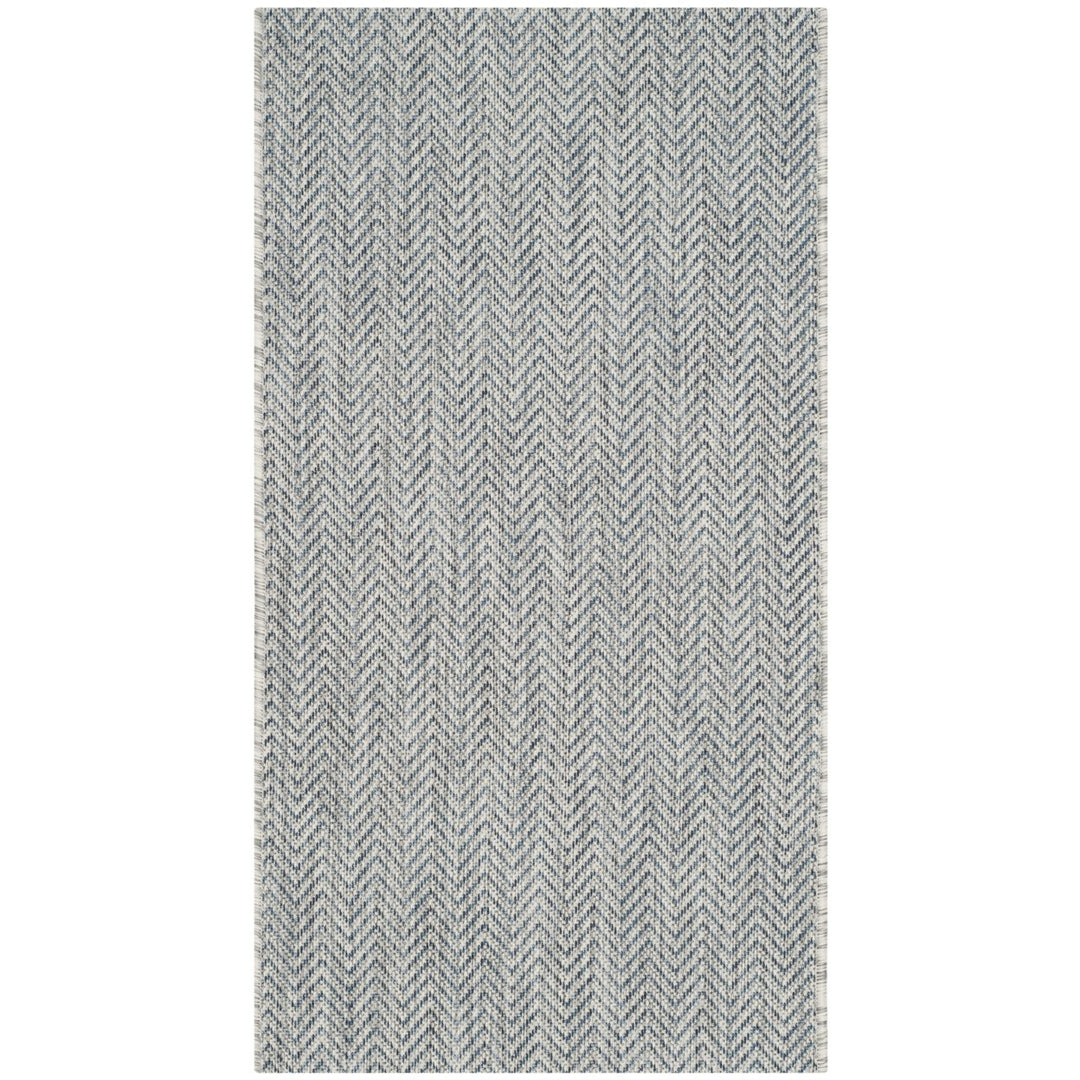 SAFAVIEH Outdoor CY8022-36812 Courtyard Grey / Navy Rug Image 1