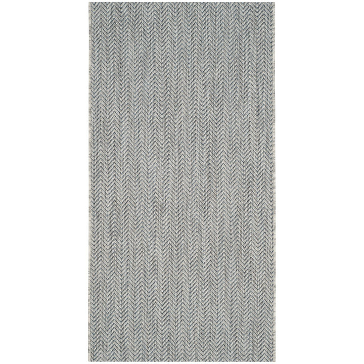 SAFAVIEH Outdoor CY8022-36812 Courtyard Grey / Navy Rug Image 10