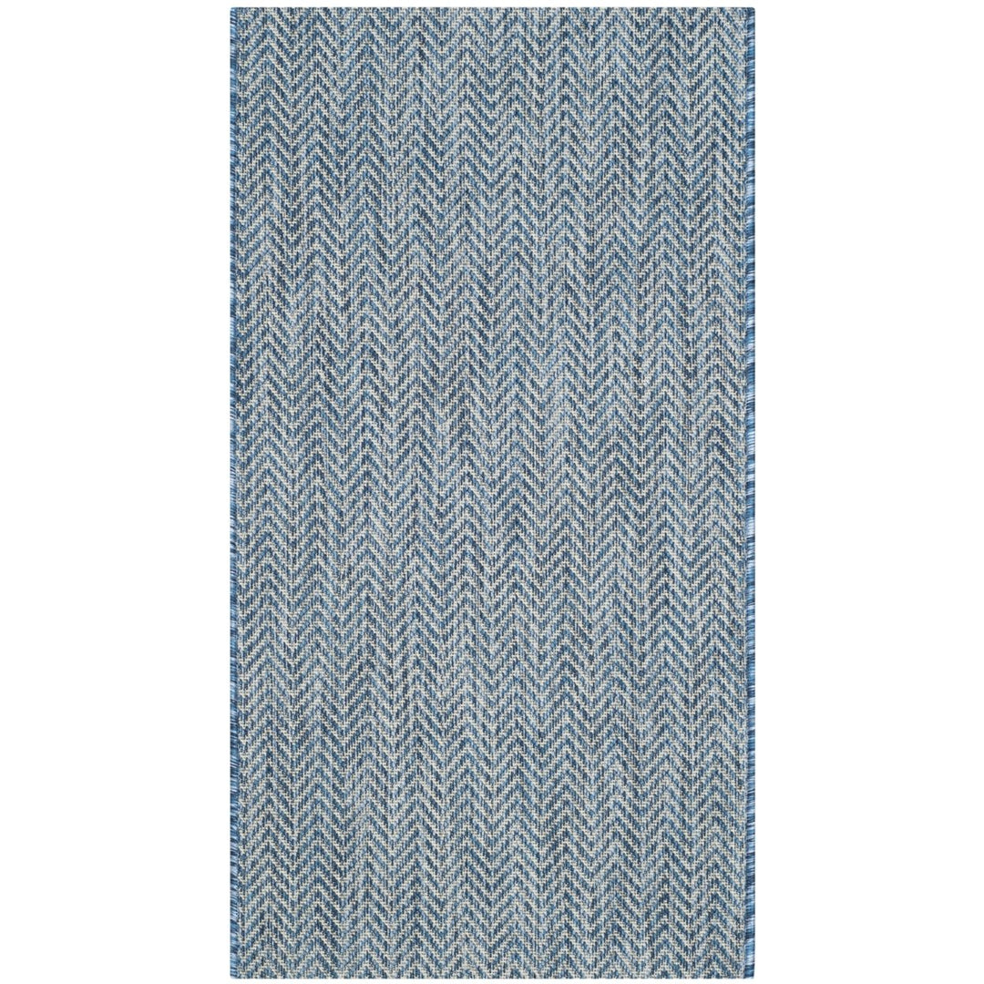 SAFAVIEH Outdoor CY8022-36821 Courtyard Navy / Grey Rug Image 9