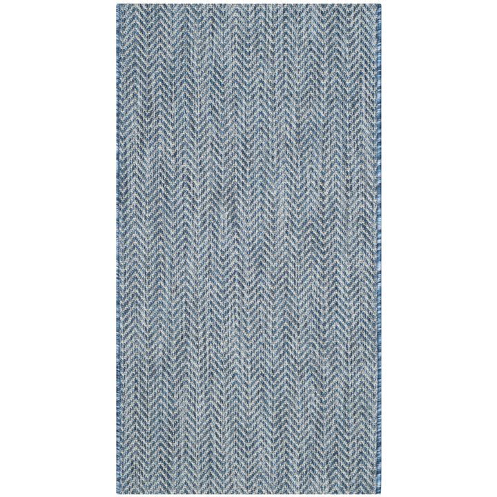 SAFAVIEH Outdoor CY8022-36821 Courtyard Navy / Grey Rug Image 9