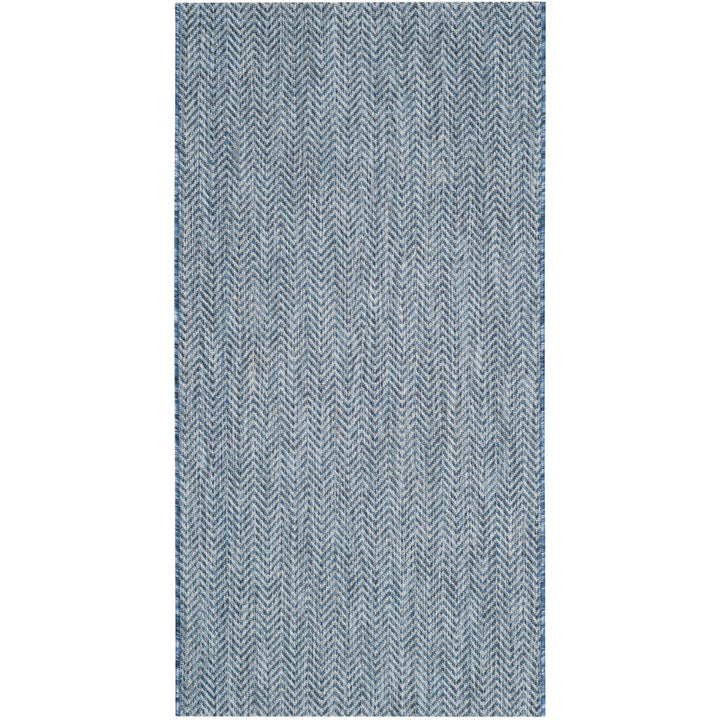 SAFAVIEH Outdoor CY8022-36821 Courtyard Navy / Grey Rug Image 10