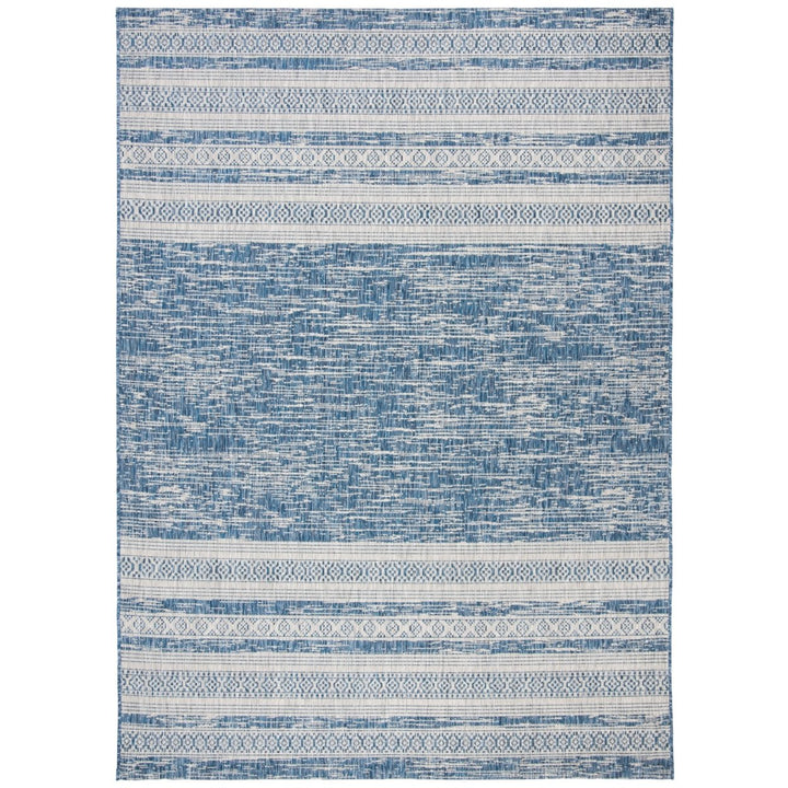 SAFAVIEH Outdoor CY8061-36821 Courtyard Navy / Grey Rug Image 1