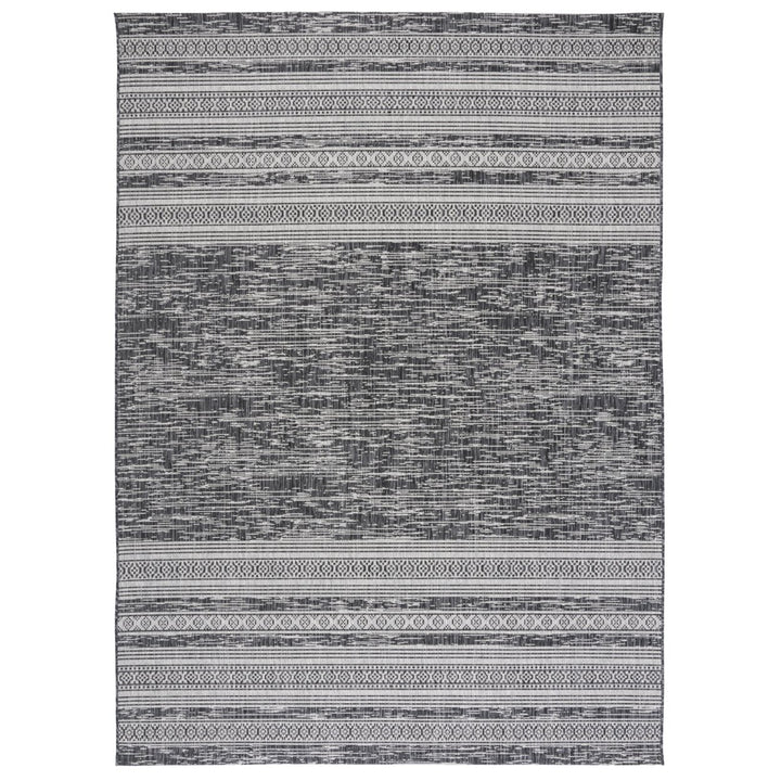 SAFAVIEH Outdoor CY8061-37621 Courtyard Black / Light Grey Rug Image 1