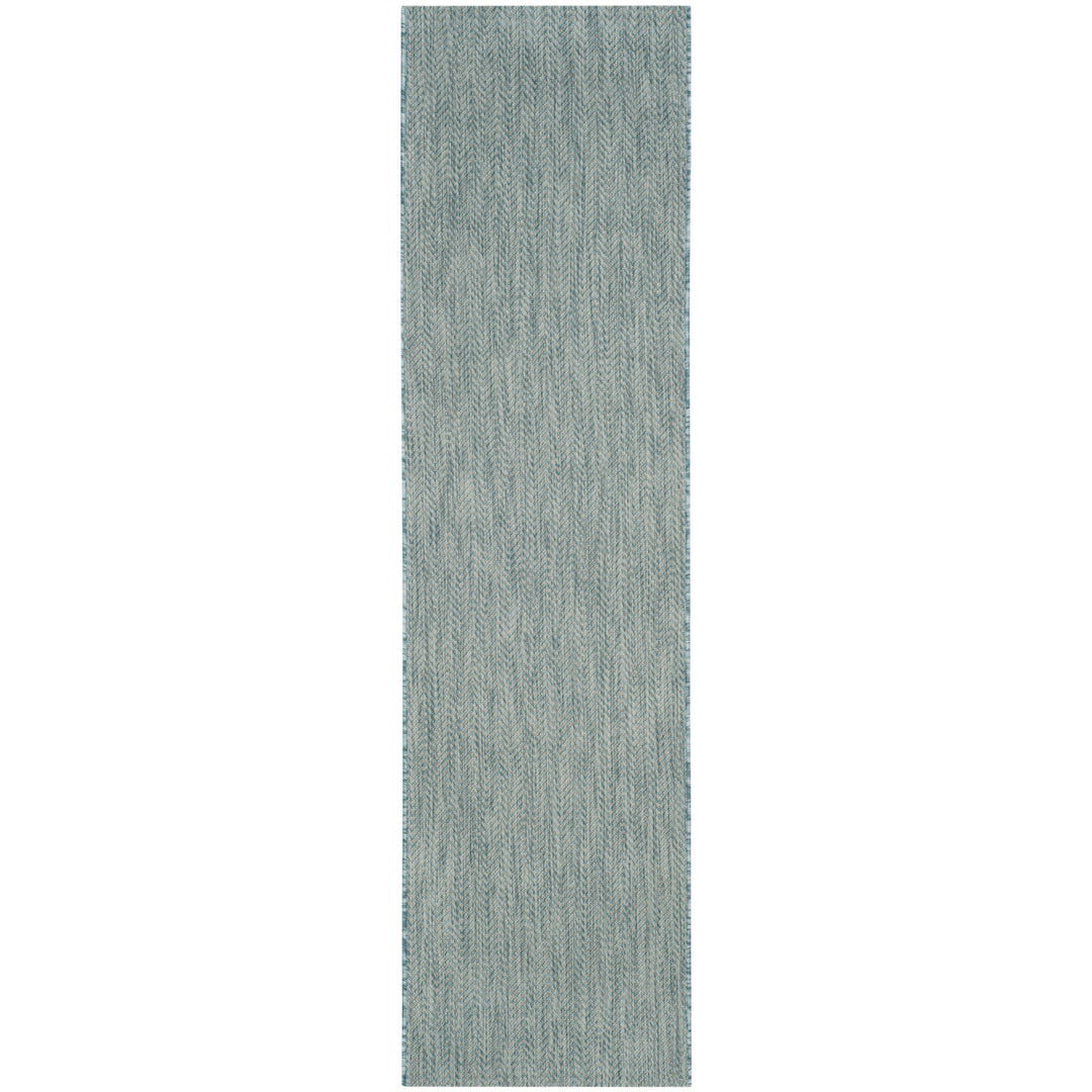 SAFAVIEH Outdoor CY8022-37121 Courtyard Aqua / Grey Rug Image 6