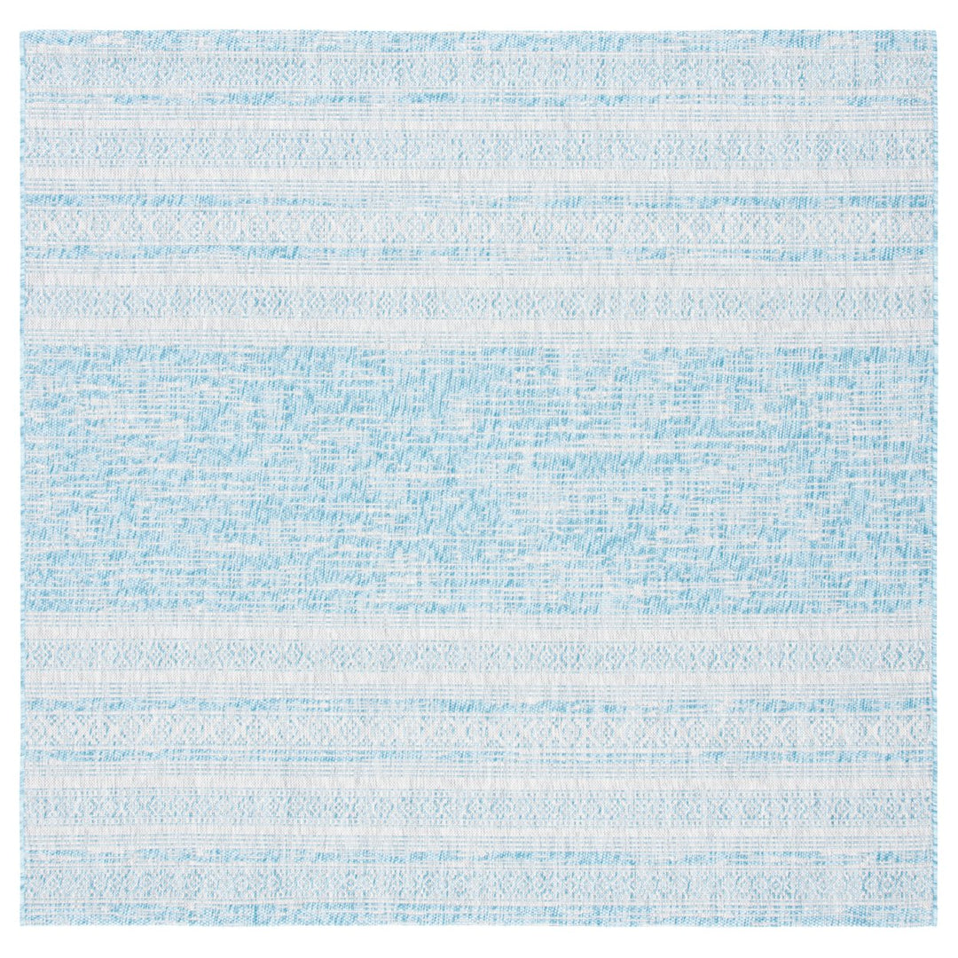 SAFAVIEH Outdoor CY8061-37121 Courtyard Aqua / Grey Rug Image 1