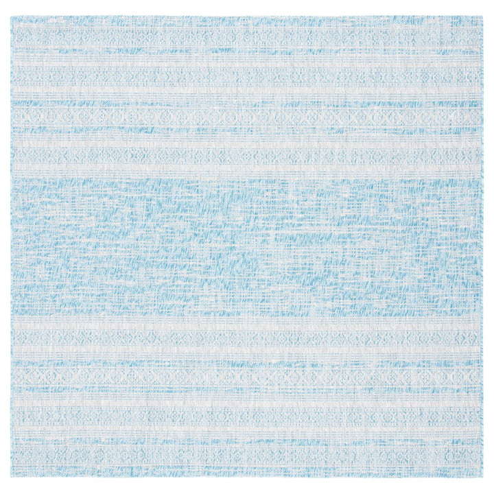 SAFAVIEH Outdoor CY8061-37121 Courtyard Aqua / Grey Rug Image 1