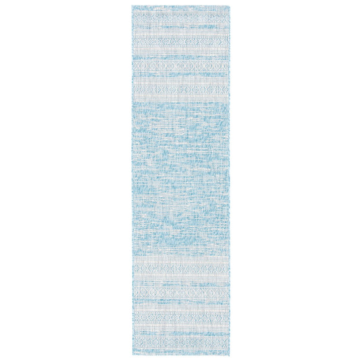 SAFAVIEH Outdoor CY8061-37121 Courtyard Aqua / Grey Rug Image 5