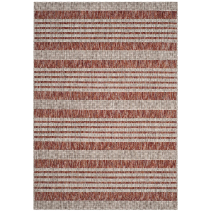 SAFAVIEH Outdoor CY8062-36521 Courtyard Red / Beige Rug Image 2