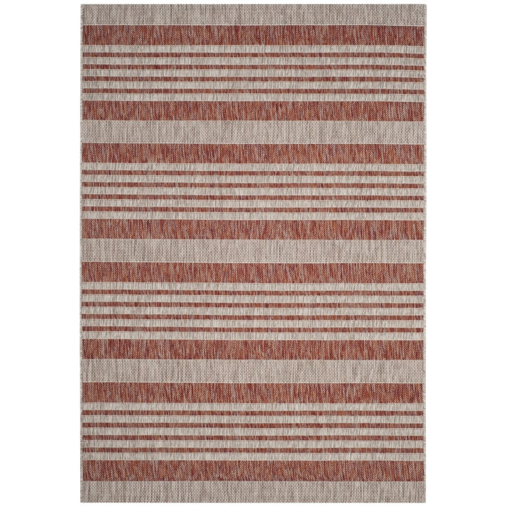 SAFAVIEH Outdoor CY8062-36521 Courtyard Red / Beige Rug Image 1