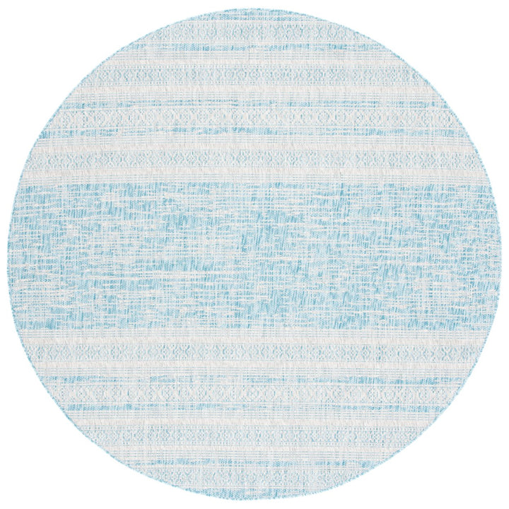 SAFAVIEH Outdoor CY8061-37121 Courtyard Aqua / Grey Rug Image 6