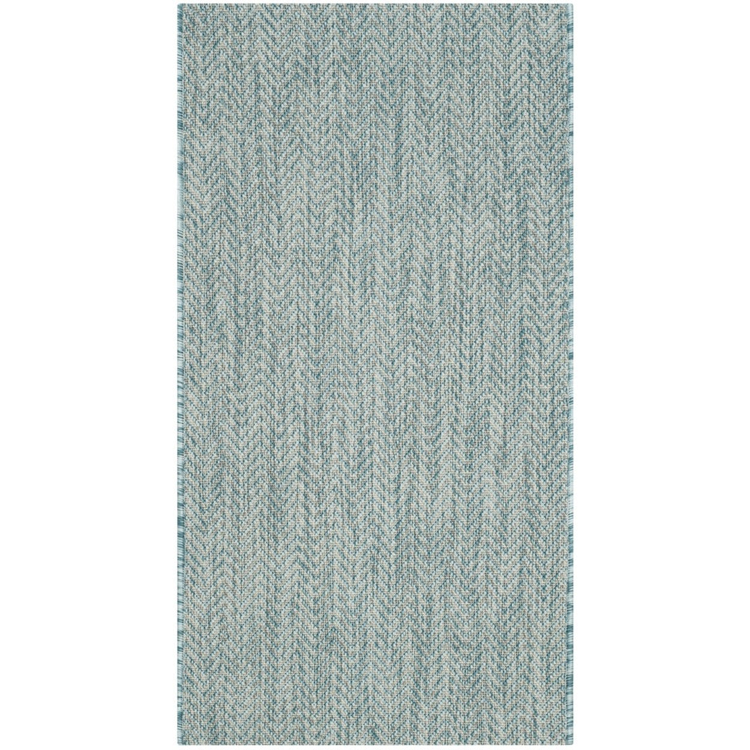 SAFAVIEH Outdoor CY8022-37121 Courtyard Aqua / Grey Rug Image 10