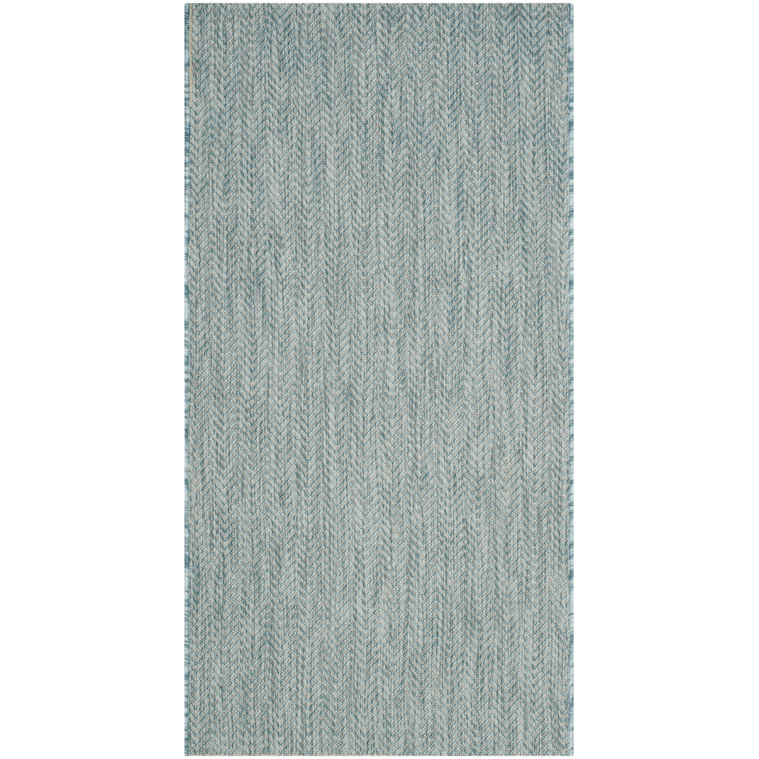 SAFAVIEH Outdoor CY8022-37121 Courtyard Aqua / Grey Rug Image 11