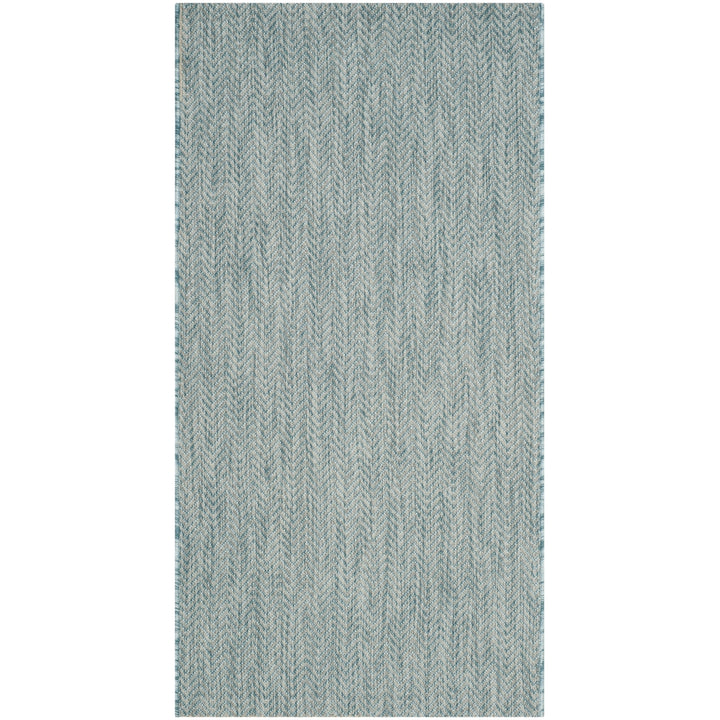 SAFAVIEH Outdoor CY8022-37121 Courtyard Aqua / Grey Rug Image 11