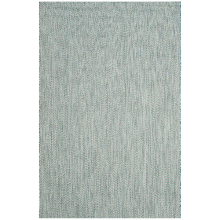 SAFAVIEH Outdoor CY8022-37121 Courtyard Aqua / Grey Rug Image 12